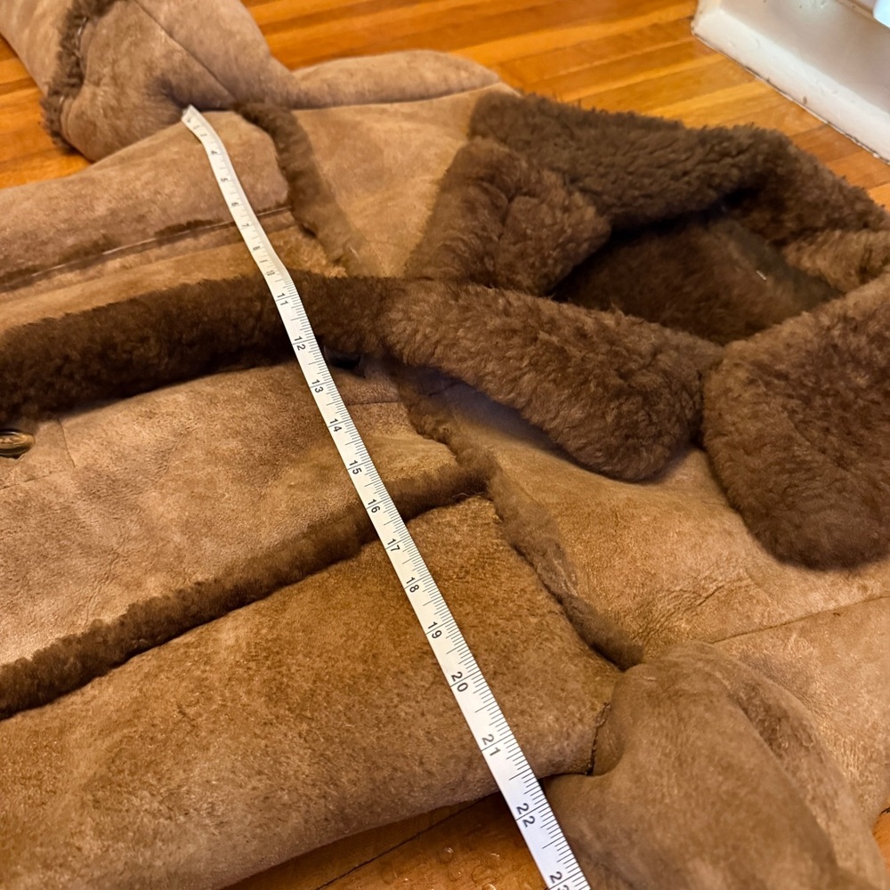 Shearling Coat with Brown Trim - Picture 6 of 11